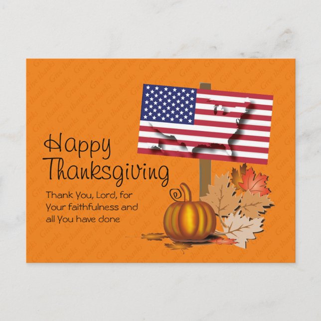 Carte Postale Patriotique | Merci. | REMERCIEMENTS AMÉRICAINS (Devant)