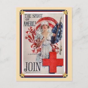 Carte Postale Patriotique USA - Croix Rouge Rejoignez