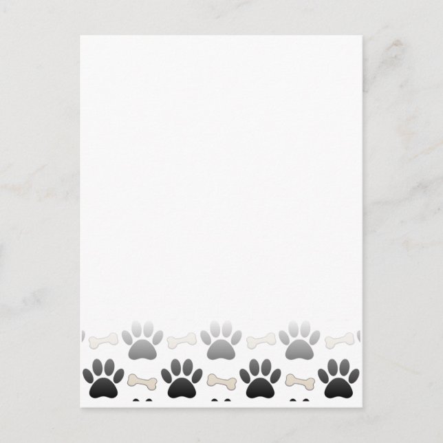 Carte Postale Patrouilles Et Os De Chien Avec Dégradé (Devant)