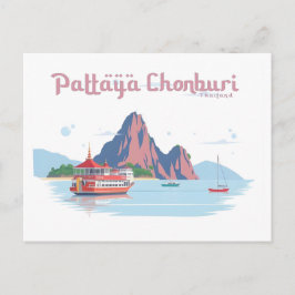 Carte Postale Pattaya Chonburi Thaïlande Pastel Travel