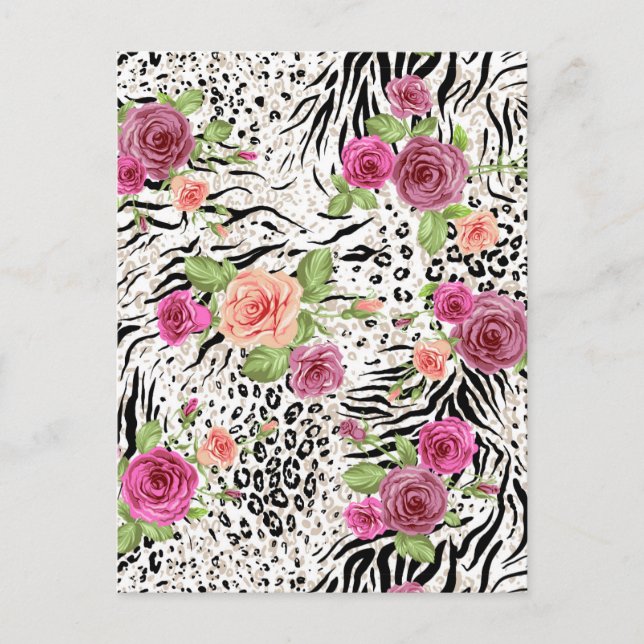 Carte Postale Pattern with Animal Prints (Devant)