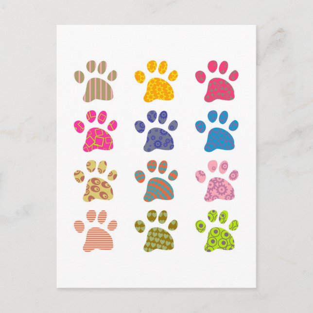 Carte Postale Patterned Paws (Devant)