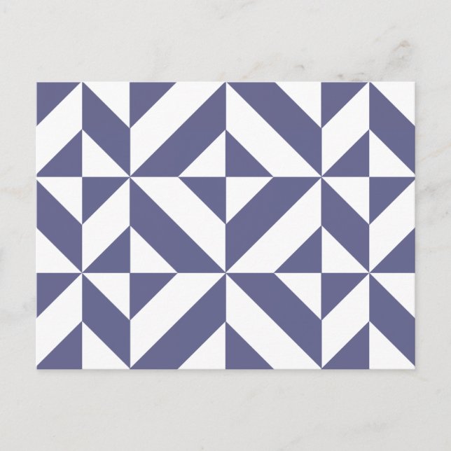 Carte Postale Patters Midnight Blue Geometric Deco Cube (Devant)