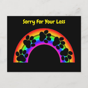 Carte postale  Pattes sur arc-en-ciel Désolé pour 