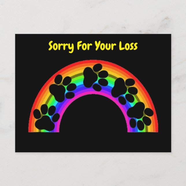 Carte postale  Pattes sur arc-en-ciel Désolé pour  (Devant)