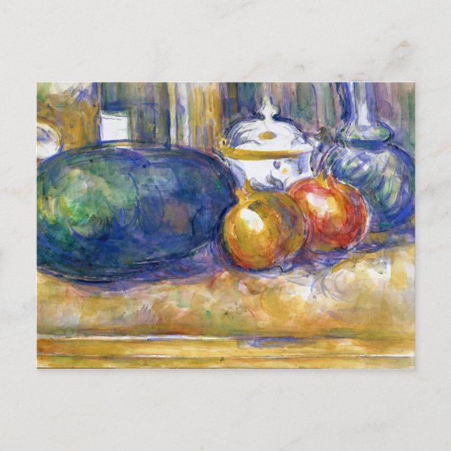 Carte Postale Paul Cezanne Encore Vie Pomegranes de pastèque (Devant)