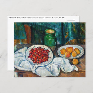 Carte Postale Paul Cezanne - La vie morte avec les cerises et le