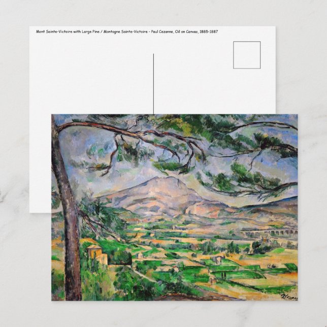 Carte Postale Paul Cezanne - Mont Sainte-Victoire et Grand Pin (Devant / Derrière)