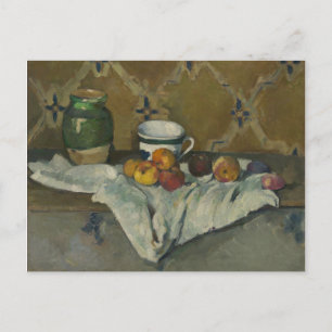 Carte Postale Paul Cezanne Still Life with Jar, Cup, and Apple