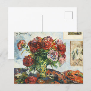 Carte Postale Paul Gauguin Encore la vie avec les pivoines Class
