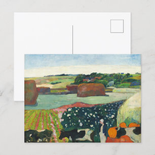 Carte Postale Paul Gauguin Haystacks en Bretagne Campagne