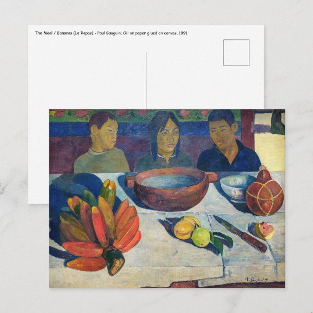 Carte Postale Paul Gauguin - Le Repas / Bananes (Devant / Derrière)