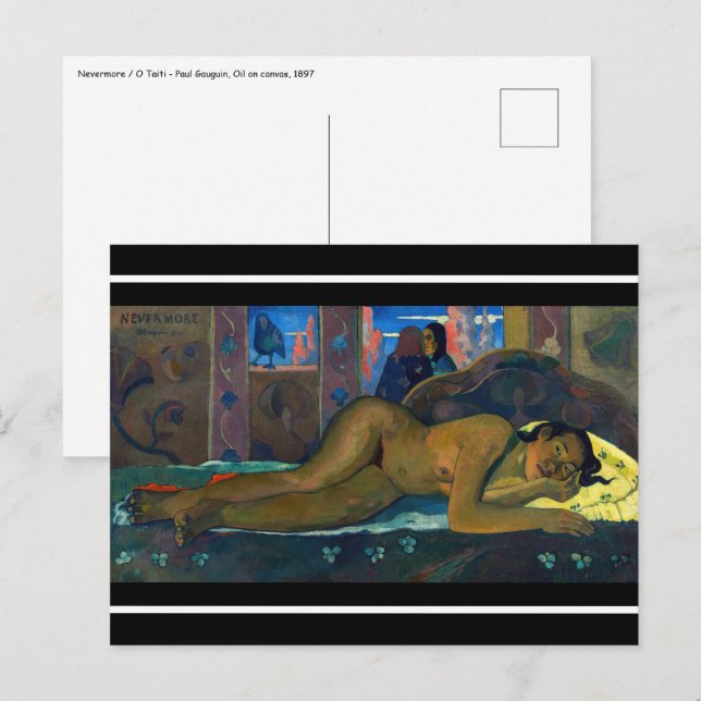 Carte Postale Paul Gauguin - Nevermore / O Taiti (Devant / Derrière)