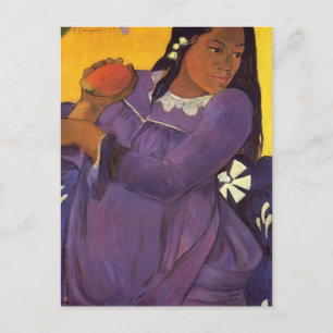 Carte Postale Paul Gauguin - Une femme avec un mangue