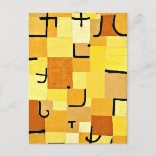 Carte Postale Paul Klee art : Caractères en jaune