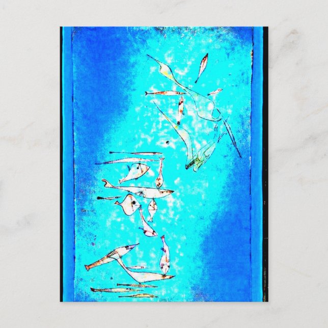 Carte Postale Paul Klee art : Fish Image, peinture de Klee (Devant)