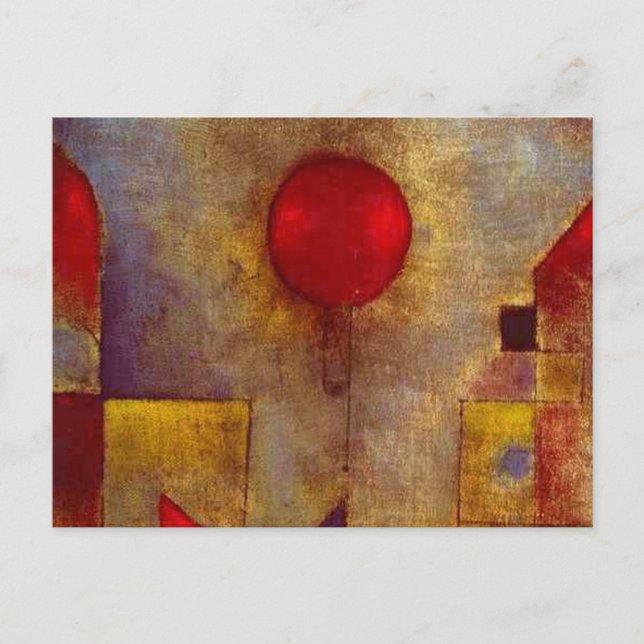 Carte Postale Paul Klee Ballons rouges Art coloré Abstrait (Devant)