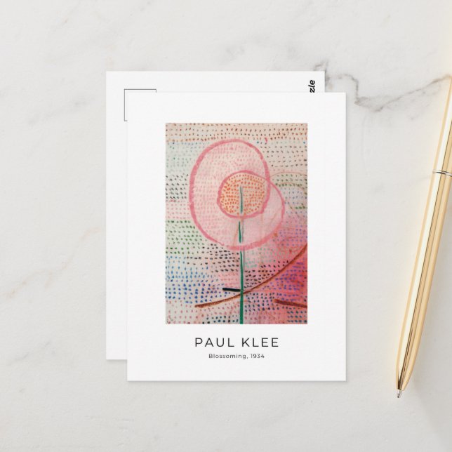 Carte Postale Paul Klee, Blossoming - Art Abstrait moderne (Devant/Arrière en situation)
