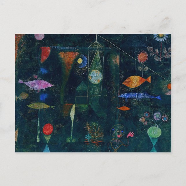 Carte Postale Paul Klee Fish Magic Peinture Abstraite Art graphi (Devant)