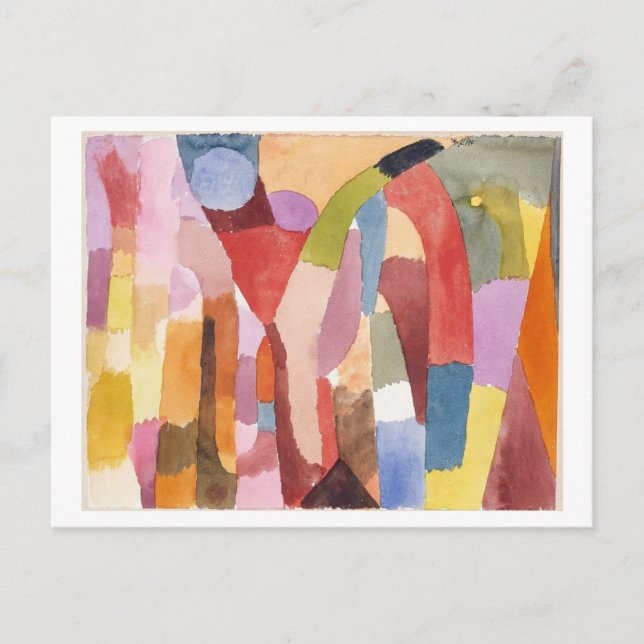 Carte Postale Paul Klee Peinture "Mouvement des chambres voûtées (Devant)
