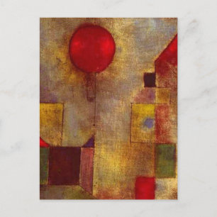 Carte Postale Paul Klee Red Balloon Abstrait Art Coloré 