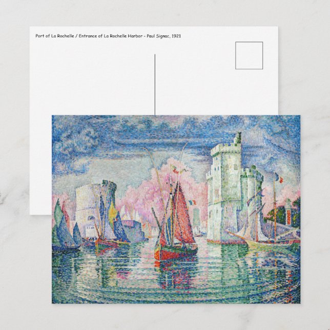 Carte Postale Paul Signac - Entrée du port de La Rochelle (Devant / Derrière)