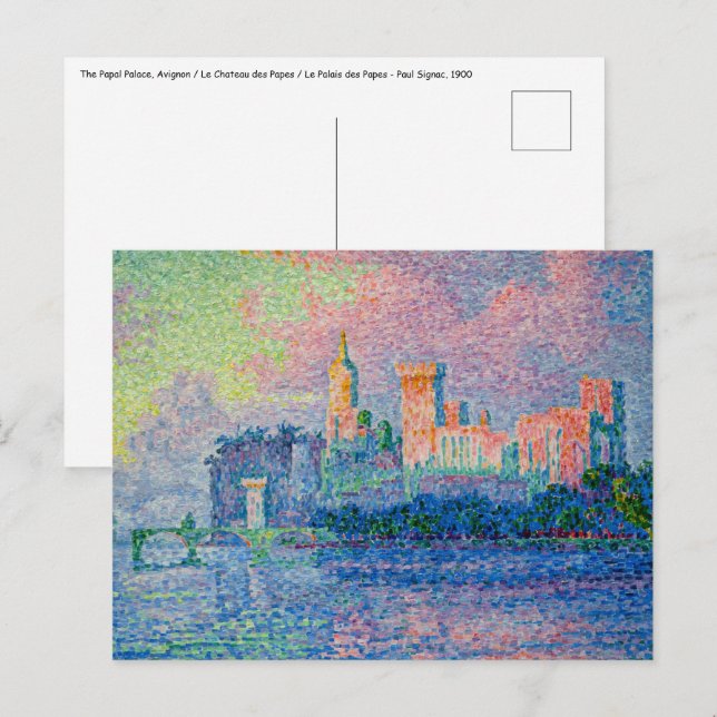Carte Postale Paul Signac - Le Palais des Papes, Avignon (Devant / Derrière)