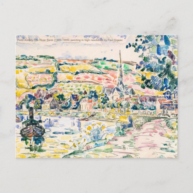 Carte Postale Paul Signac-Petit Andely-The River Bank 1920-1929 (Devant)