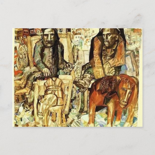 Carte Postale Pavel Filonov - Les Hommes Gris (Devant)