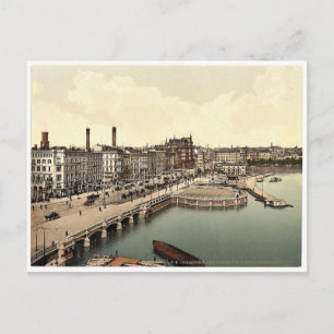 Carte Postale Pavillon Alster, Jungfernstieg, Hambourg, Germ