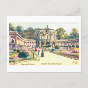 Carte Postale Pavillon du Zwinger vintage à Dresde, Allemagne