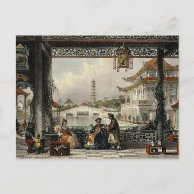 Carte Postale Pavillon et jardins d'un Mandarin près de Pékin, f (Devant)