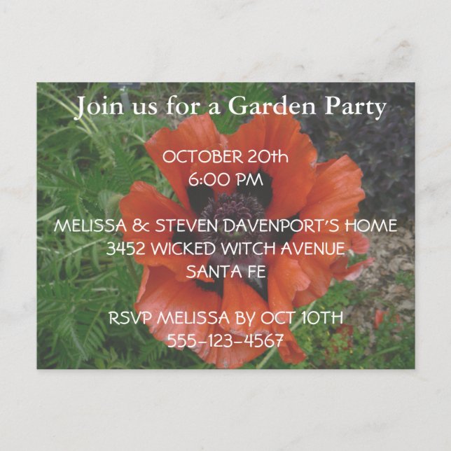 Carte Postale Pavot oriental (Devant)