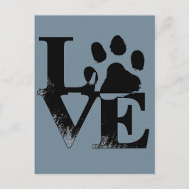 Carte Postale Paw pour animal de compagnie dans LOVE