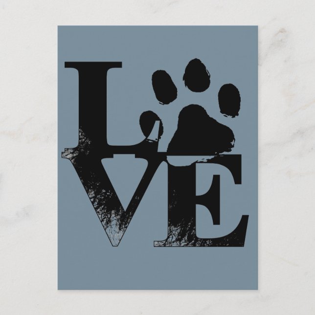 Carte Postale Paw pour animal de compagnie dans LOVE (Devant)