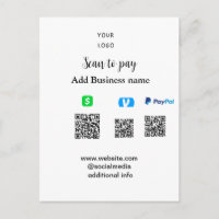 Paypal Cashapp venmo scannez pour payer QR ajoutez