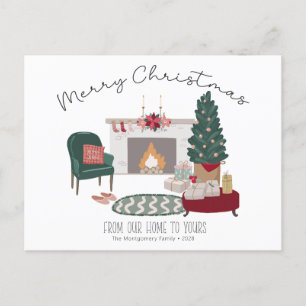 Carte Postale Pays accueillant Accueil Arbre de Noël Joyeux No
