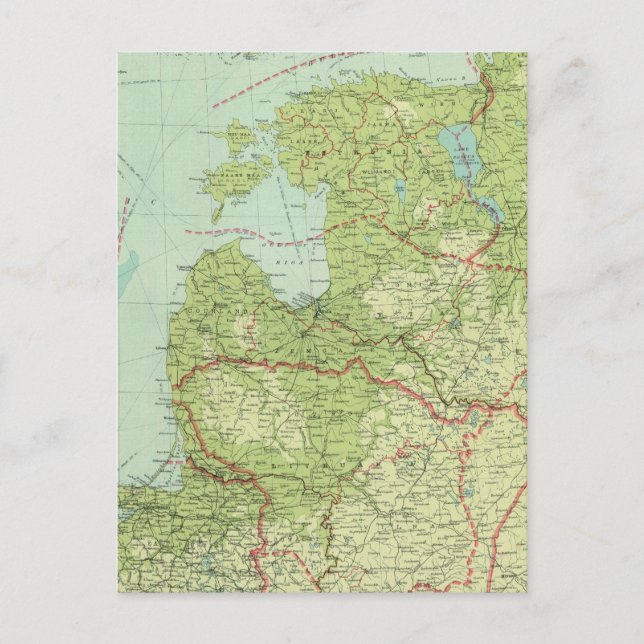 Carte Postale Pays Baltes et la Prusse est (Devant)