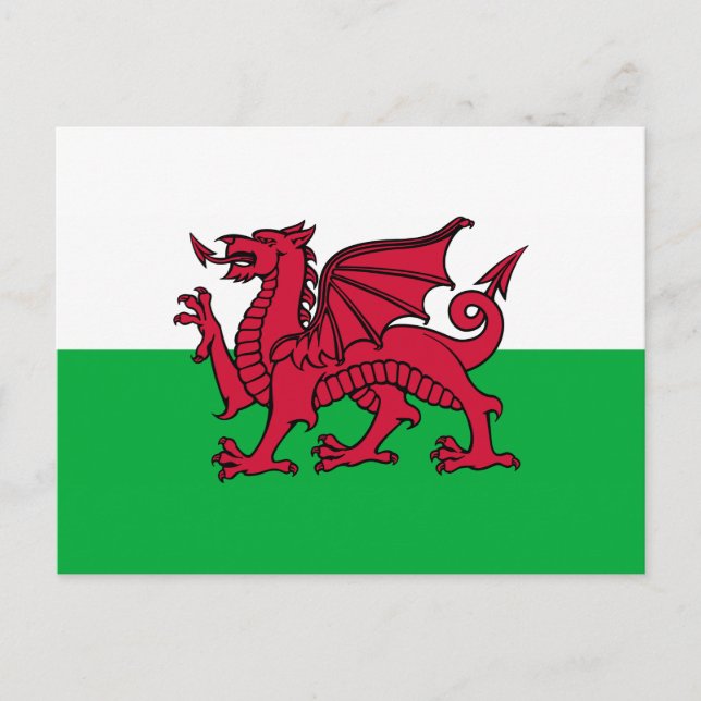 Carte Postale Pays de Galles - Drapeau gallois (Devant)