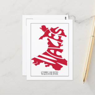 Carte Postale Pays de Galles pour chaque pays Plan Plan Texte pe