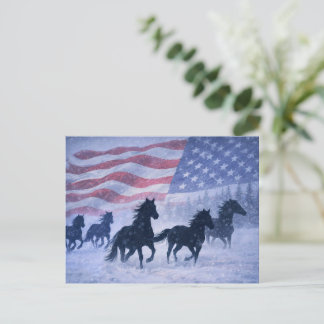 Carte Postale Pays de Noël Western Horses