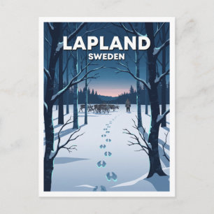 Carte Postale Pays Sami d'élevage de rennes Kiruna Suède