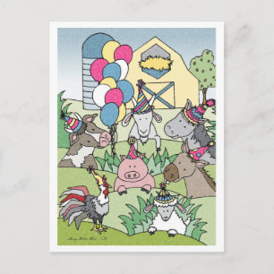 Carte Postale Pays Vie-Anniversaire Fête Invitation