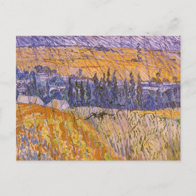 Carte Postale Paysage à Auvers dans la pluie, Vincent van Gogh (Devant)