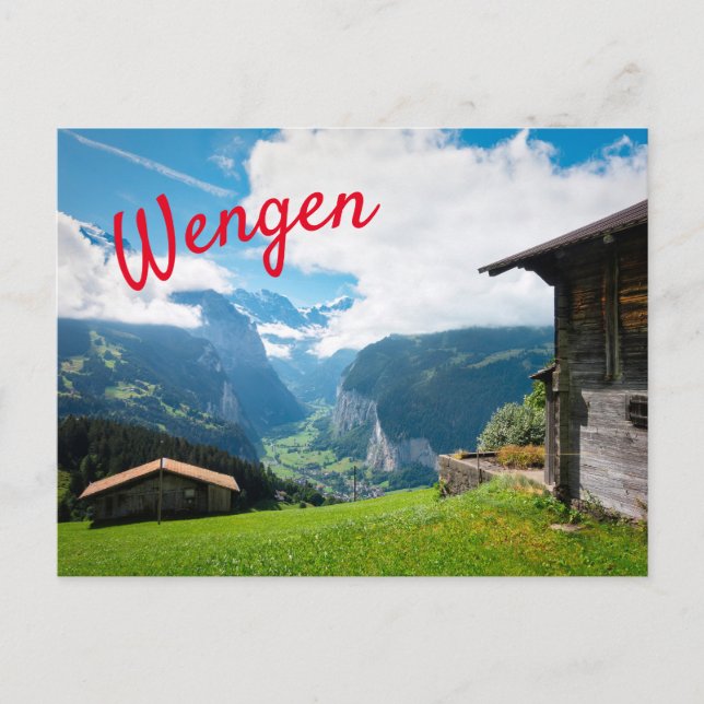 Carte Postale Paysage à Wengen en Suisse (Devant)