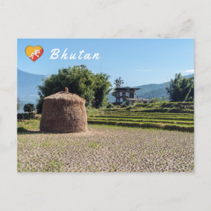 Carte Postale Paysage agricole pittoresque dans le Bhoutan rural