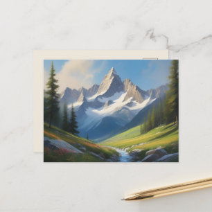 Carte Postale Paysage alpin Aquarelle Art
