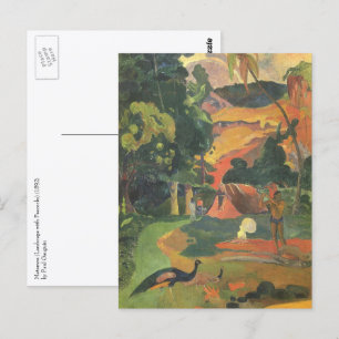 Carte Postale Paysage aux paons de Paul Gauguin