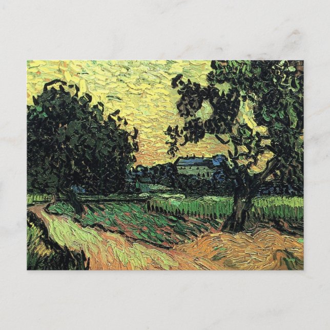 Carte Postale Paysage avec Château d'Auvers par Vincent van Gogh (Devant)