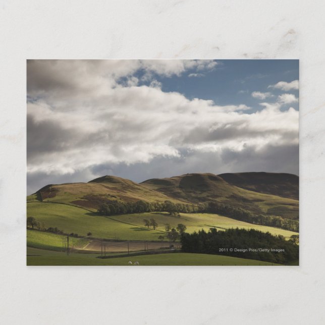 Carte Postale Paysage Avec Collines Et Nuages Au-Dessus (Devant)